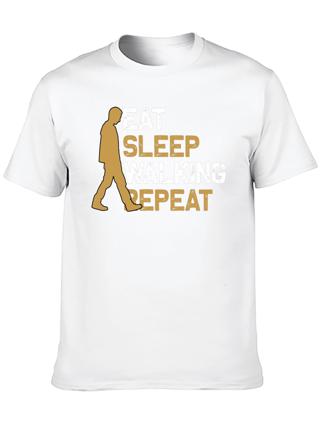 Eat Sleep Walking Repeat Black Graphic Tee