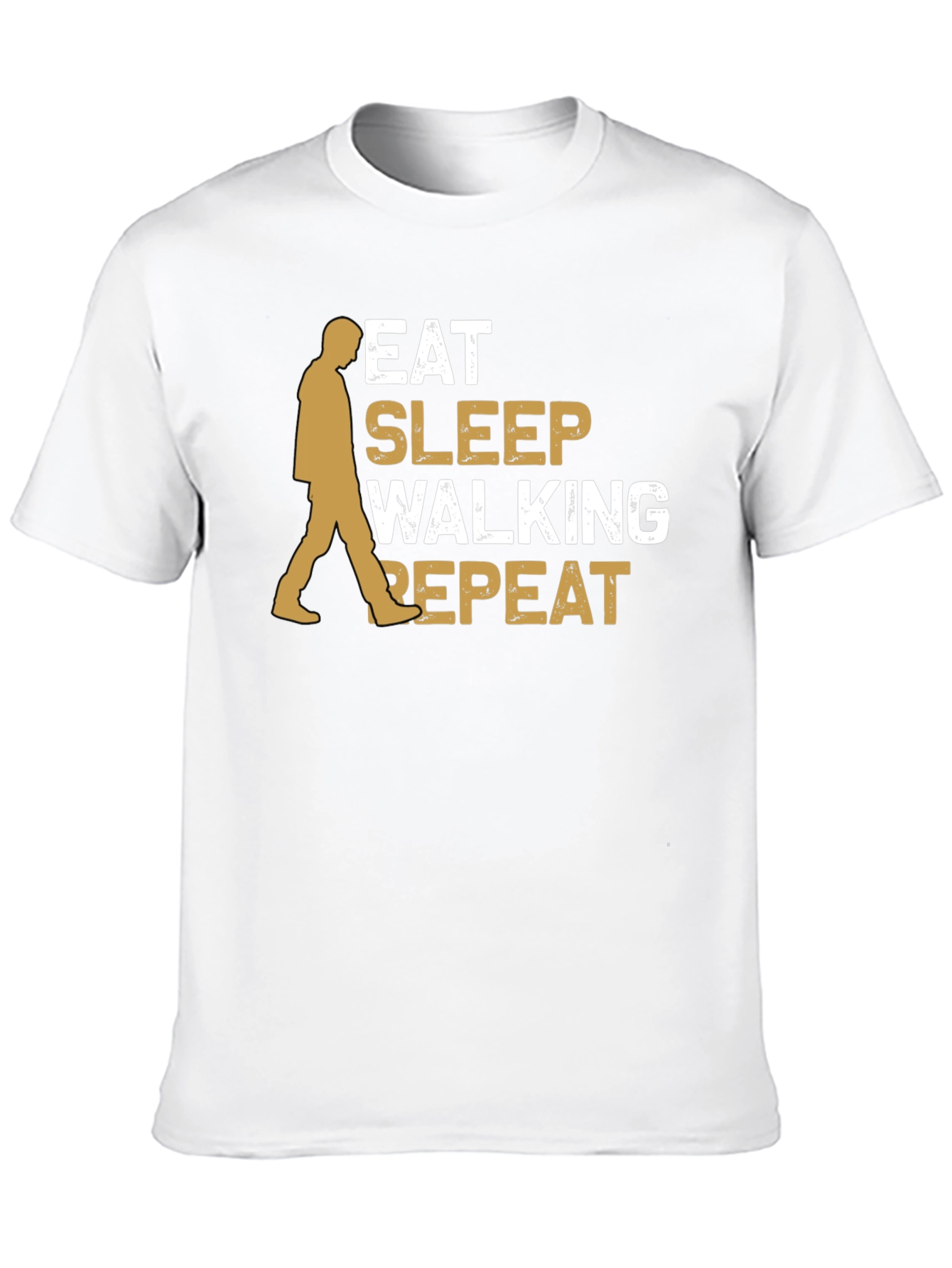Eat Sleep Walking Repeat Black Graphic Tee