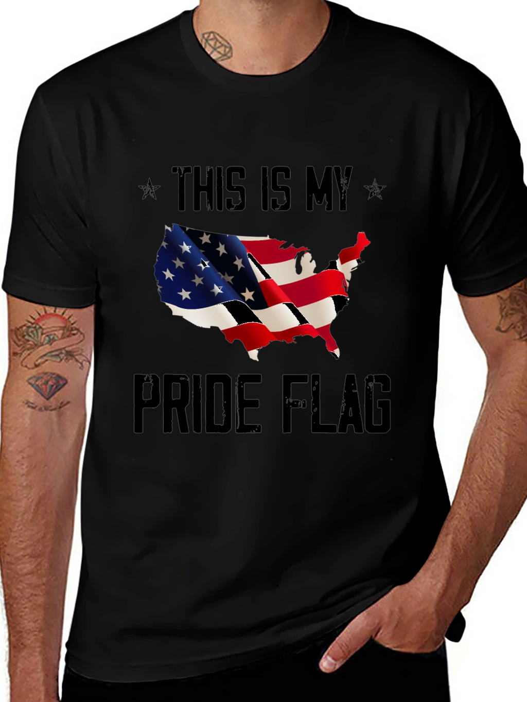 USA Pride Flag T-Shirt - Patriotic Design