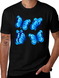 Butterfly Graphic Tee - Stylish Mens Black T-Shirt