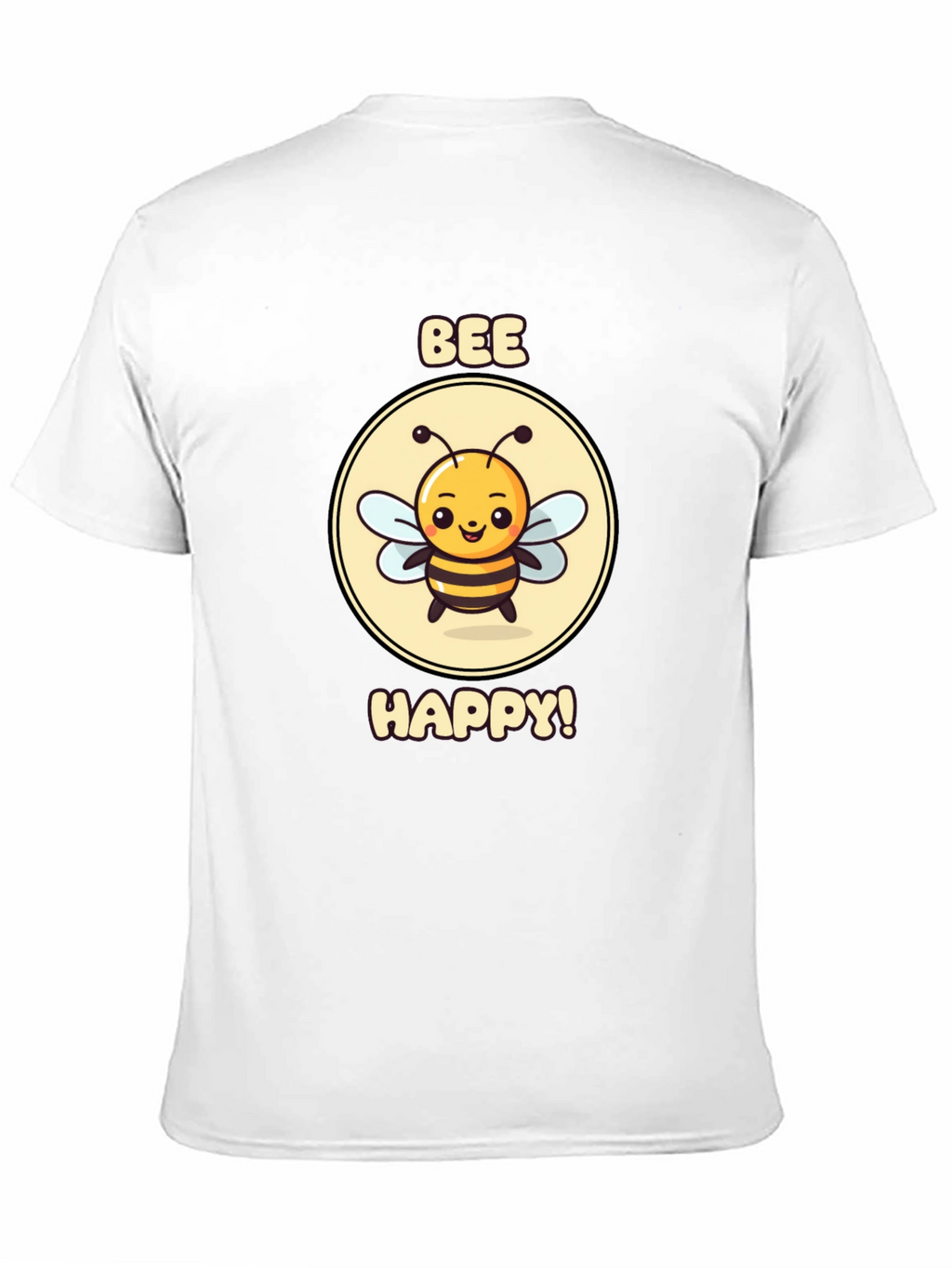Bee Happy Graphic Tee - Black Cotton T-Shirt