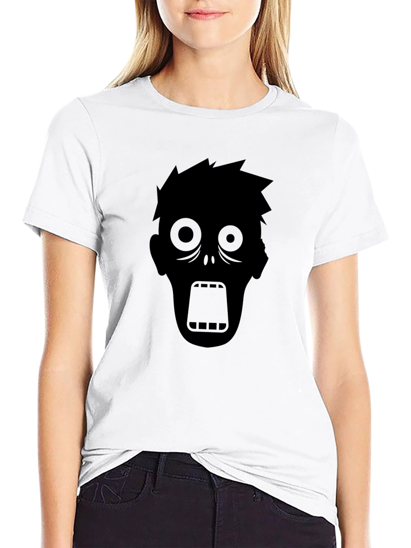 Zombie Graphic Tee - Black Cotton T-Shirt