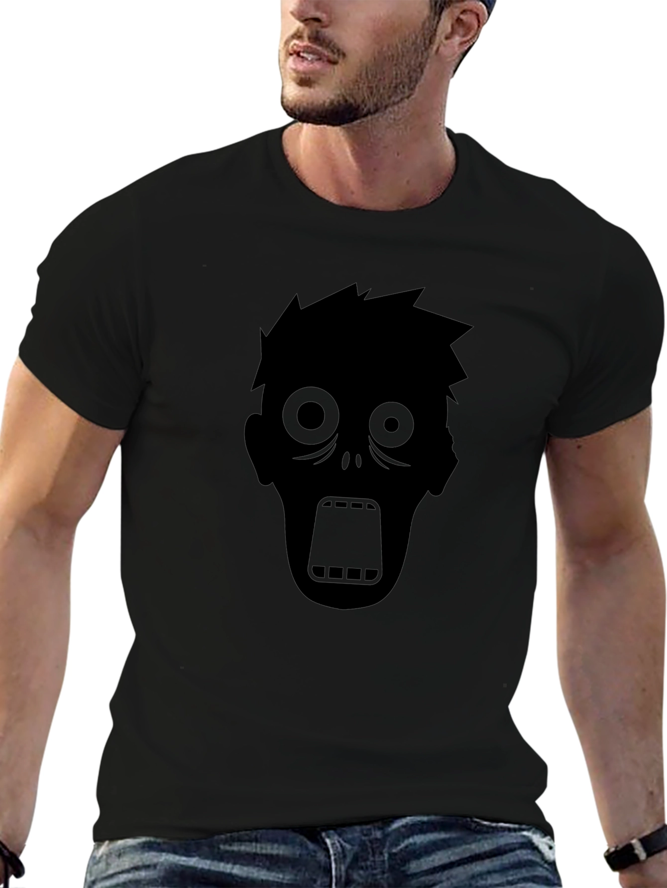 Zombie Graphic Tee - Black Cotton T-Shirt