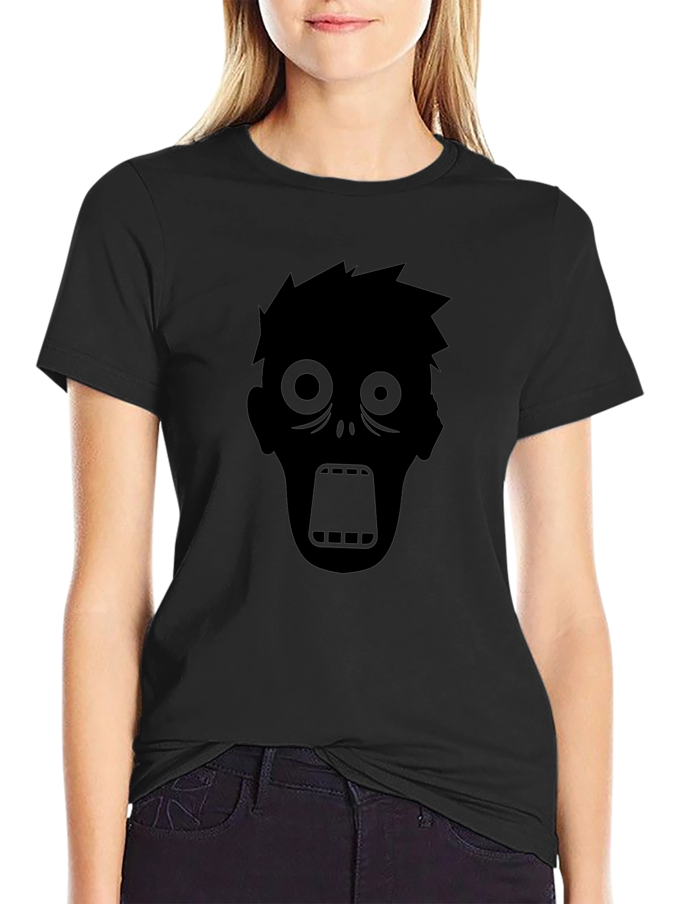 Zombie Graphic Tee - Black Cotton T-Shirt