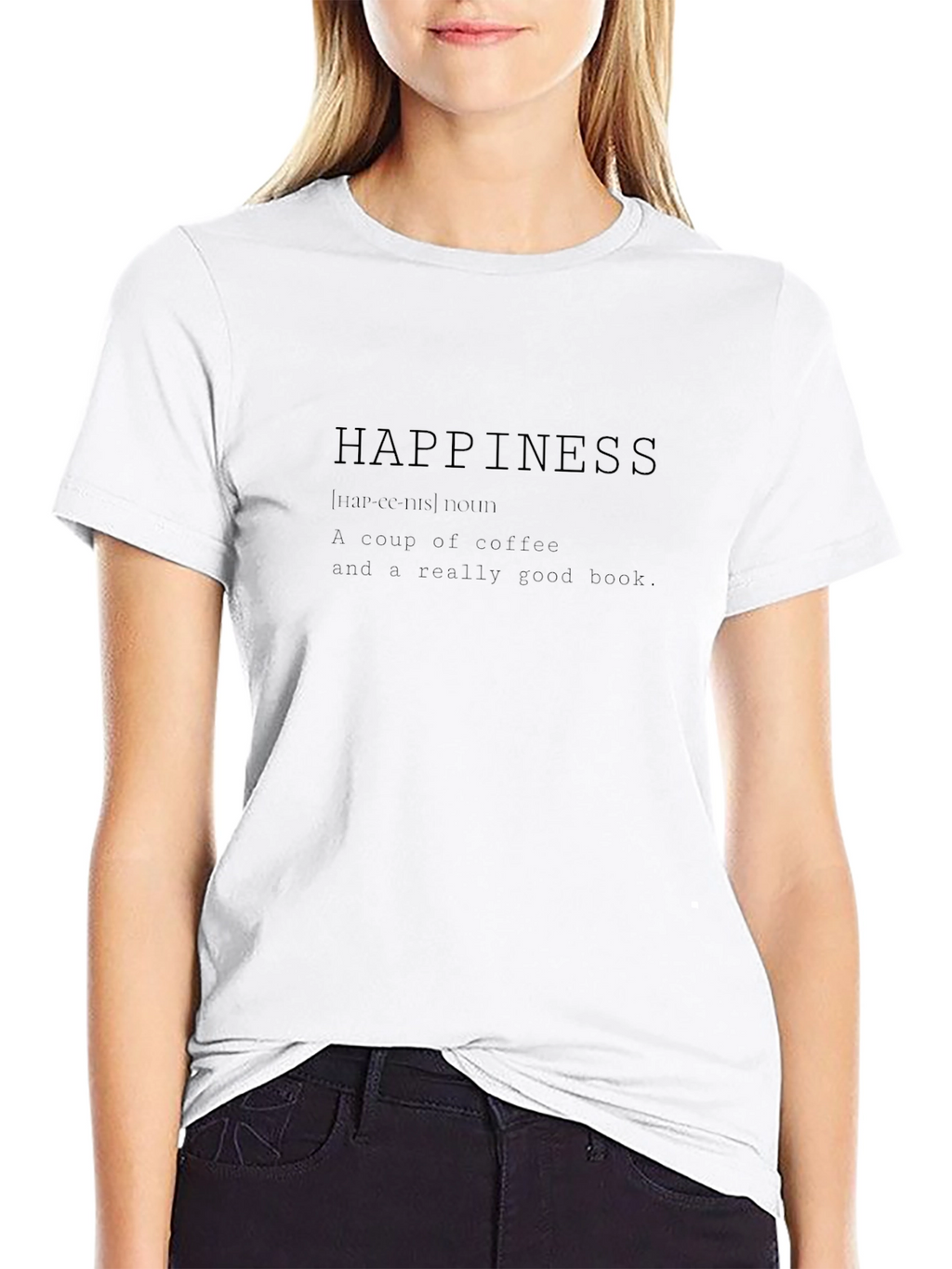 Happiness Definition Black T-Shirt