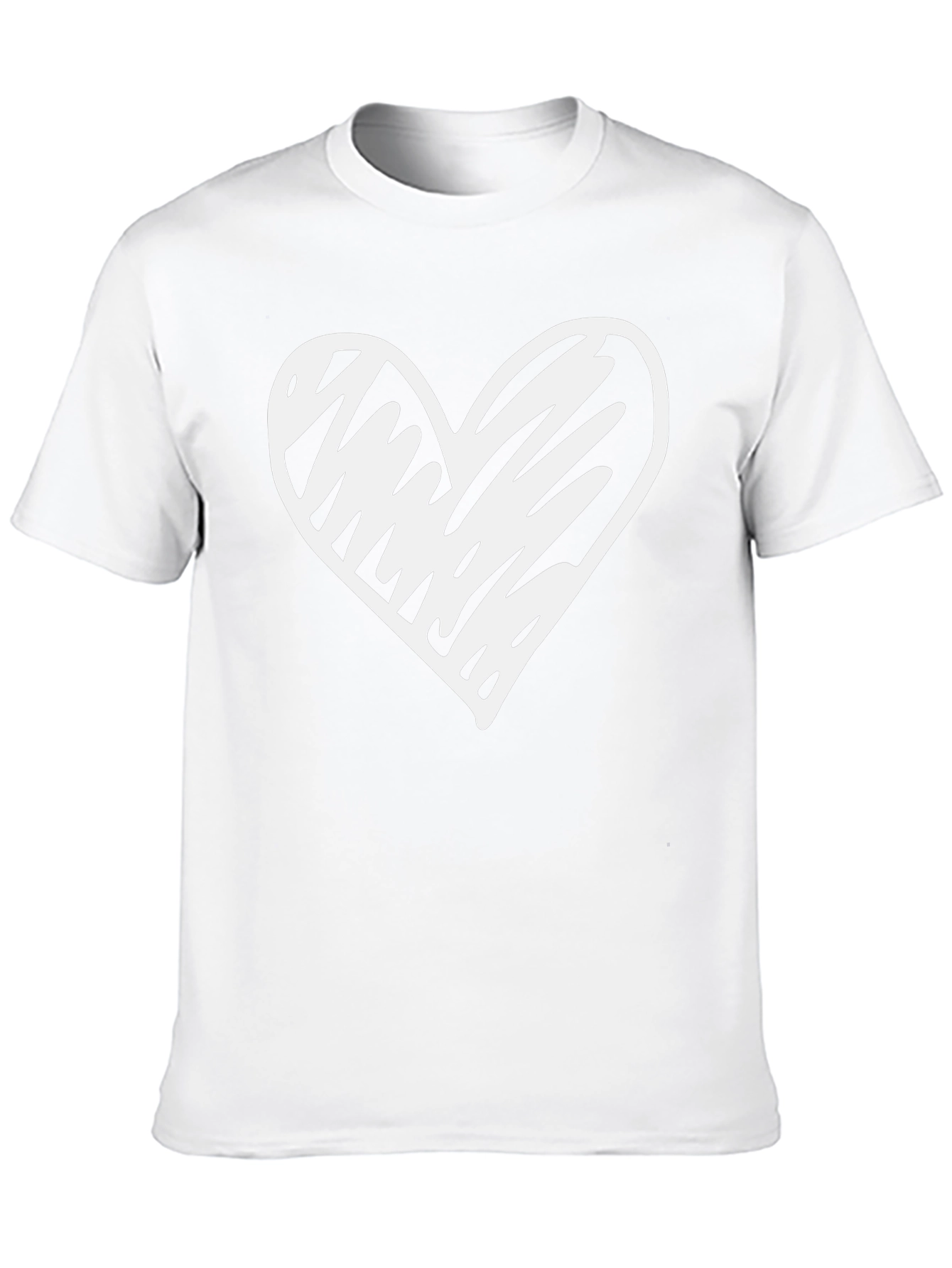 Heart Scribble Graphic Black T-Shirt