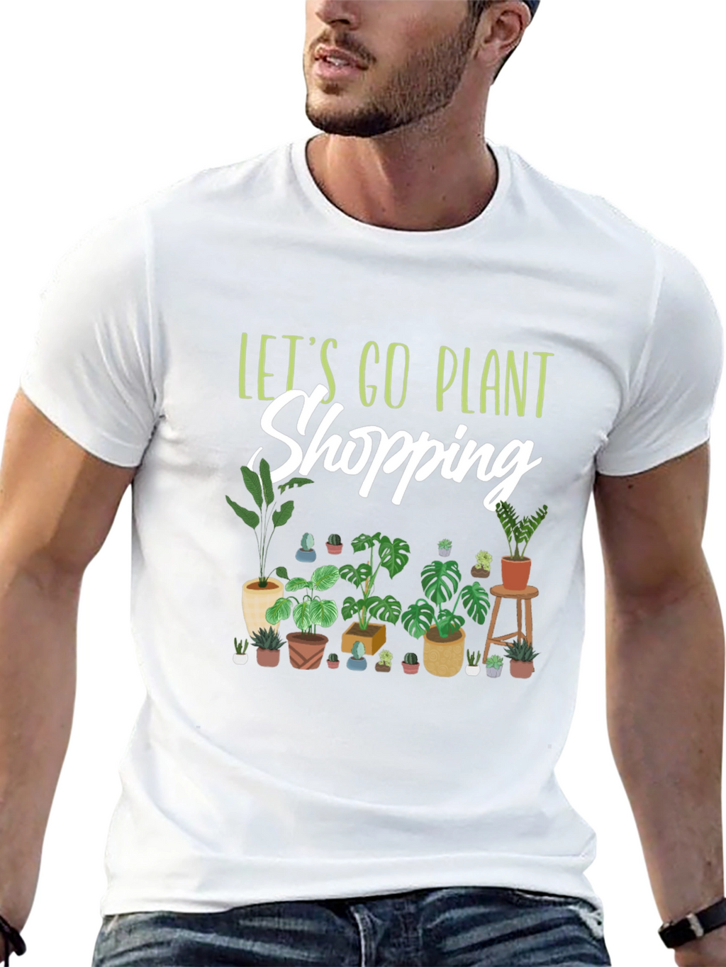 Lets Go Plant Shopping Graphic T-Shirt