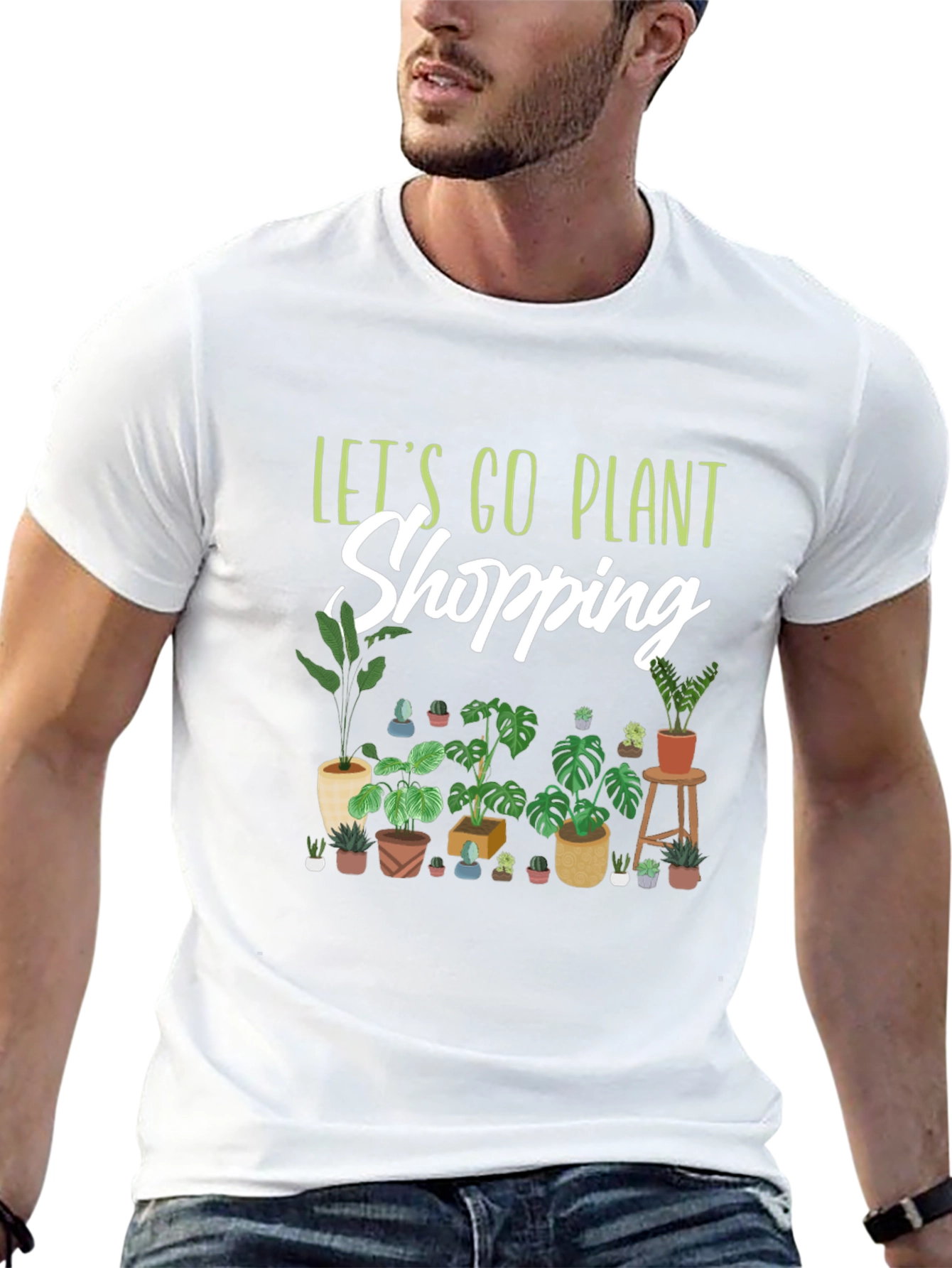 Lets Go Plant Shopping Graphic T-Shirt