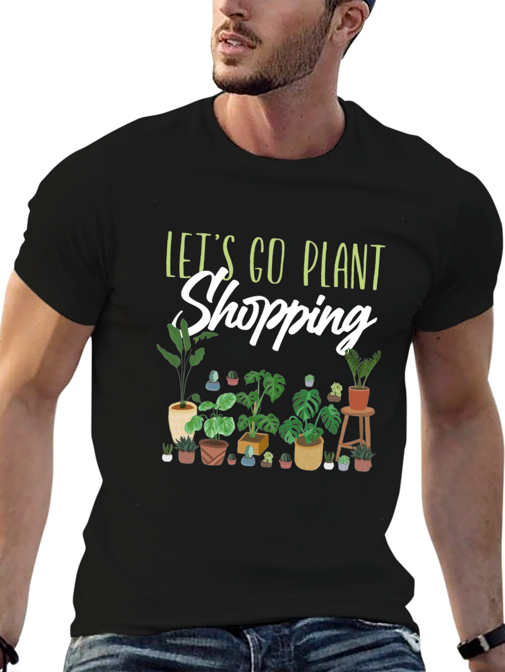 Lets Go Plant Shopping Graphic T-Shirt