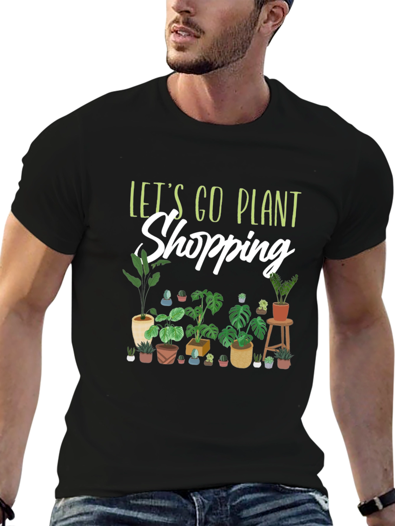 Lets Go Plant Shopping Graphic T-Shirt