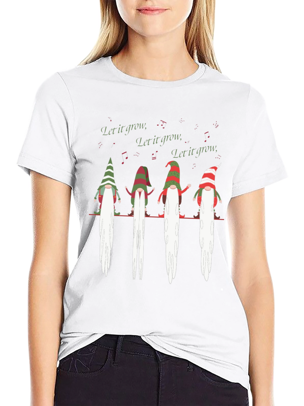 Let It Grow Gnomes Graphic T-Shirt - Black