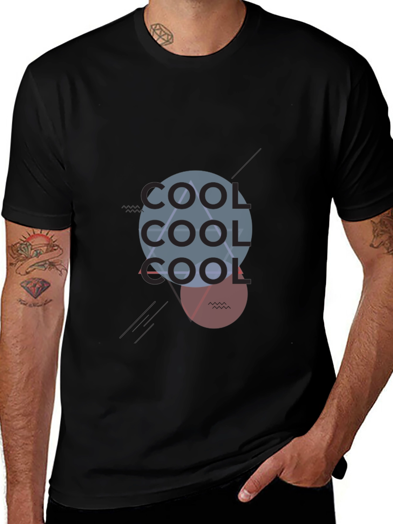 Cool Graphic Print Black Crew Neck T-Shirt