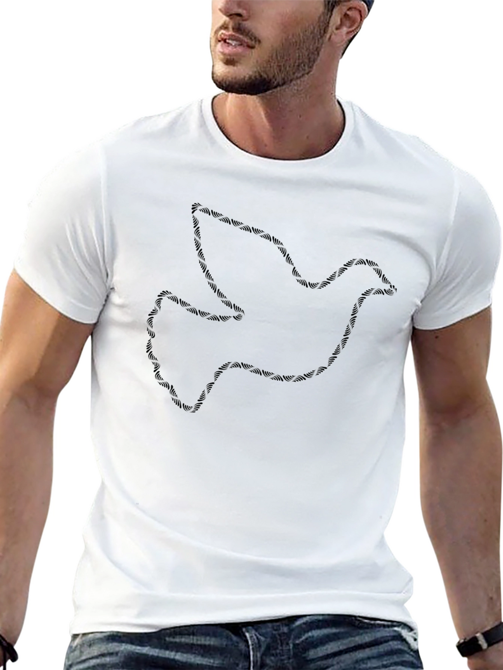 Dove Graphic Black T-Shirt for Men