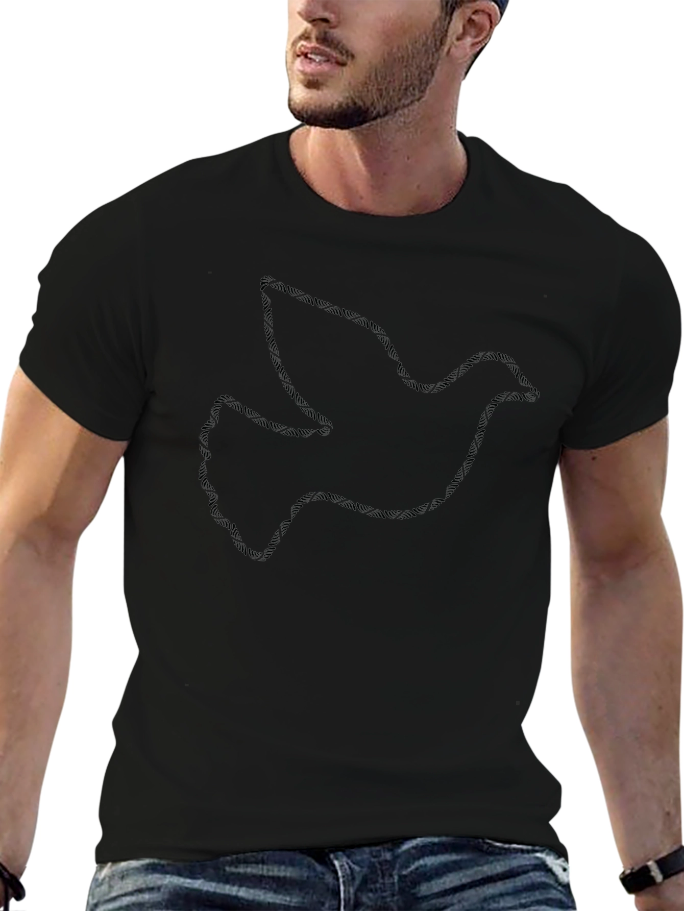 Dove Graphic Black T-Shirt for Men