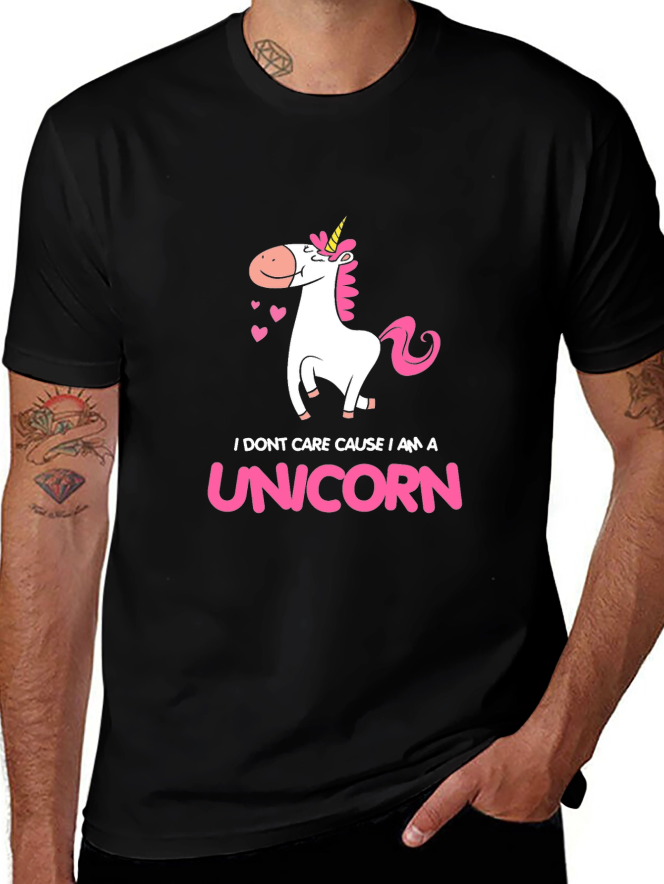 I am a Unicorn Graphic Tee - Black Cotton T-Shirt