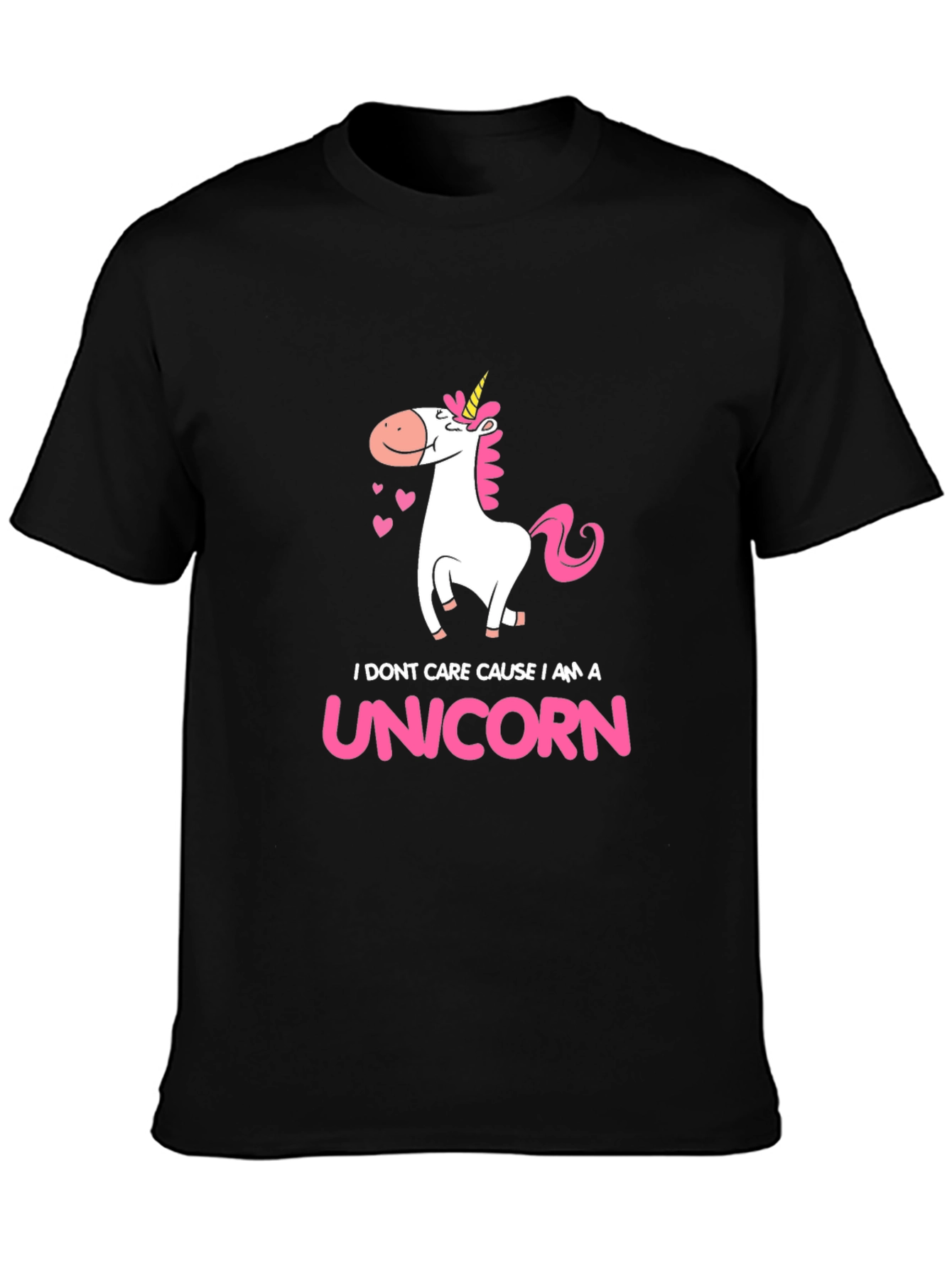 I am a Unicorn Graphic Tee - Black Cotton T-Shirt