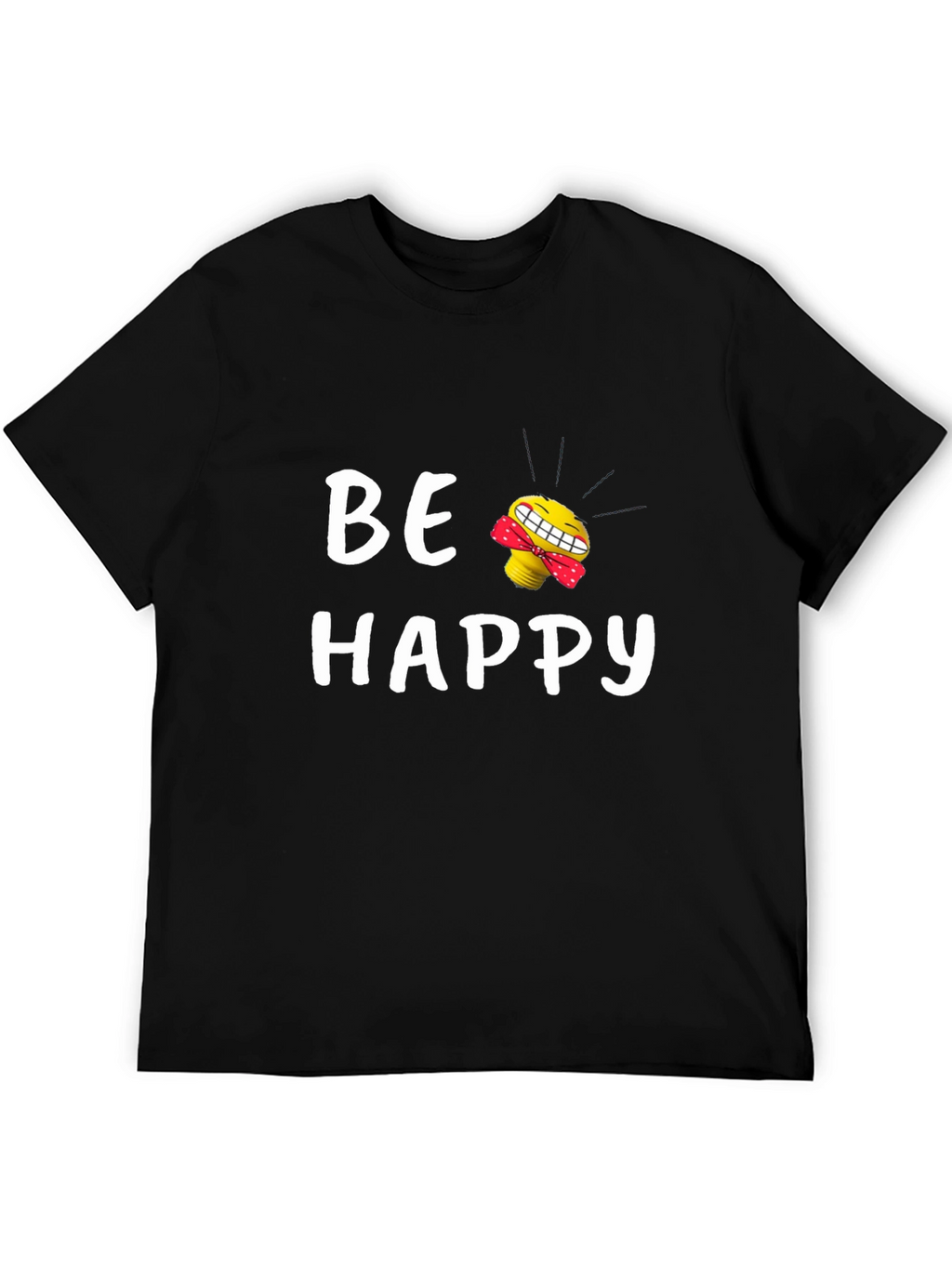 Be Happy Graphic Tee - Black T-Shirt
