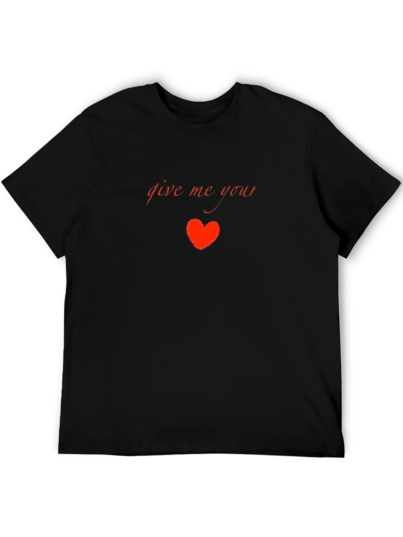 Give Me Your Heart Black Graphic Tee