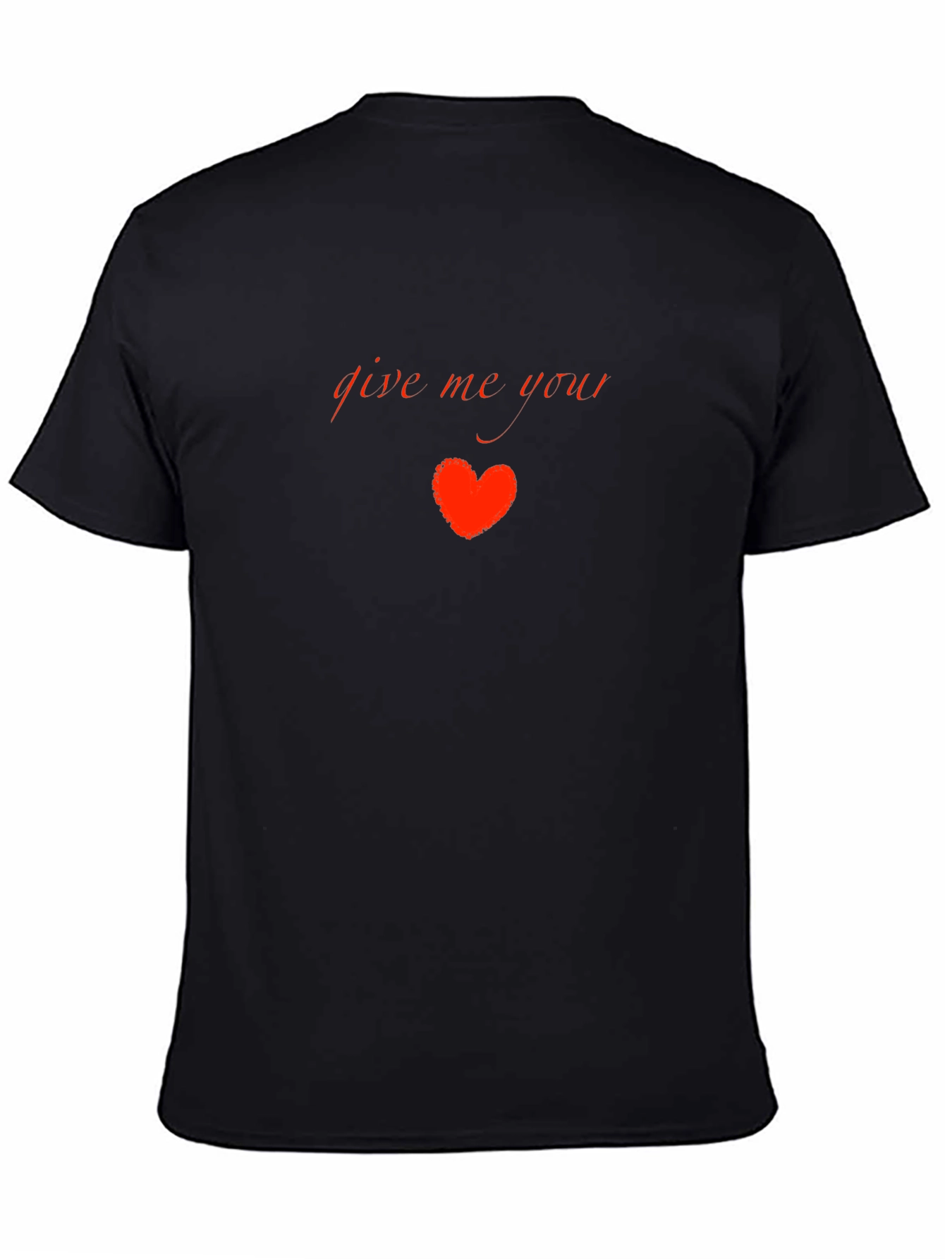Give Me Your Heart Black Graphic Tee