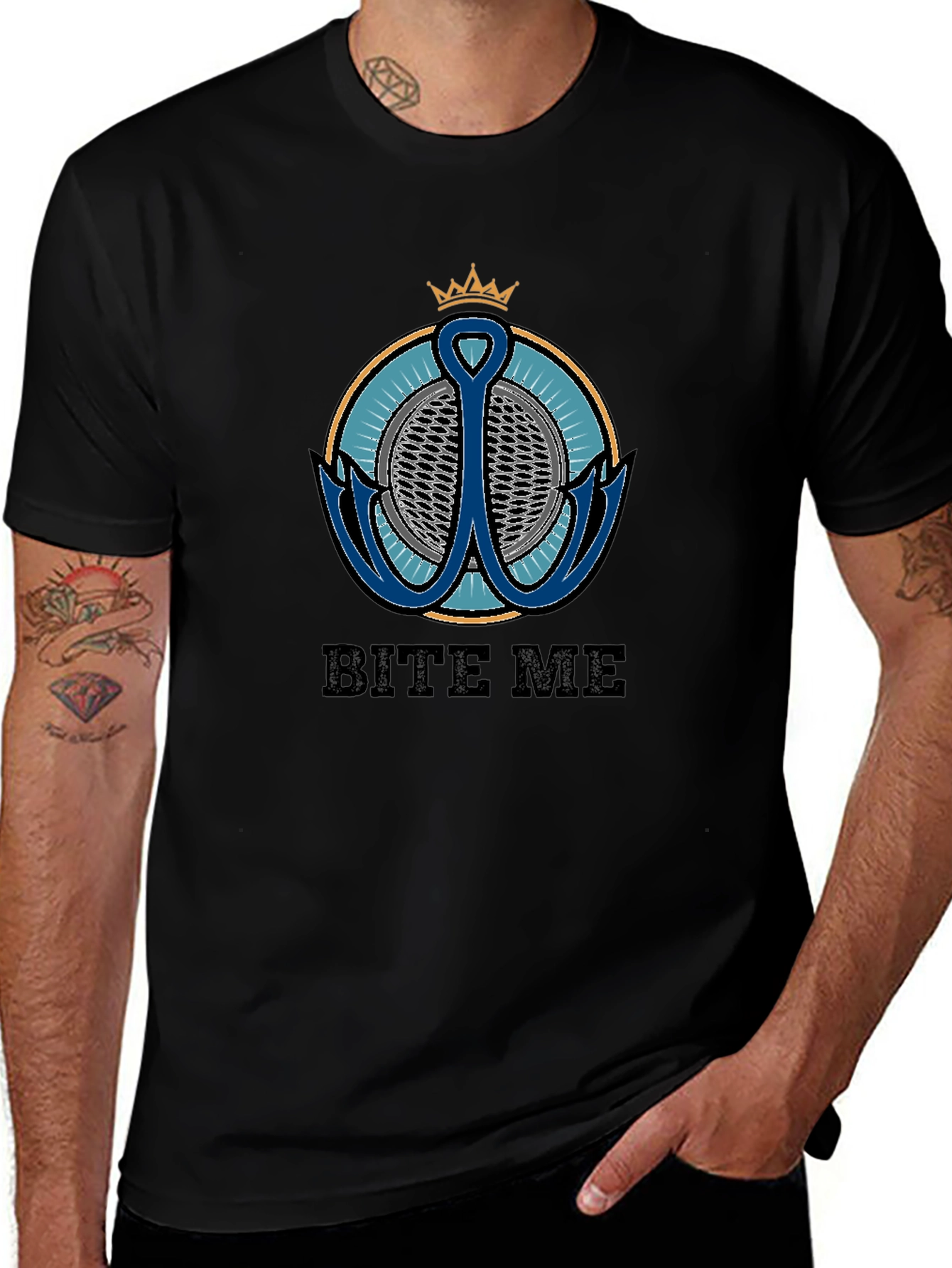 Bite Me T-Shirt with Anchor Graphic