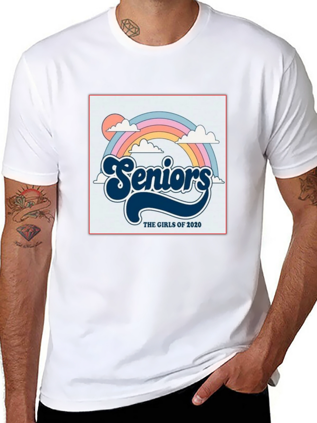 Retro Seniors Girls of 2020 Rainbow T-Shirt