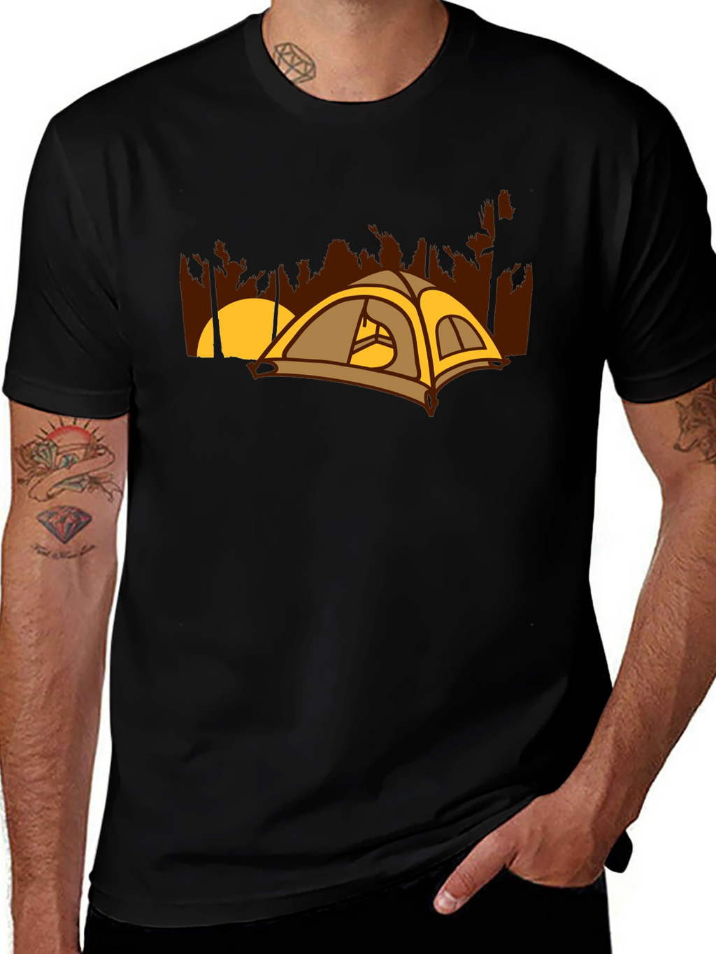 Camping Tent Graphic Tee - Outdoor Adventure Shirt