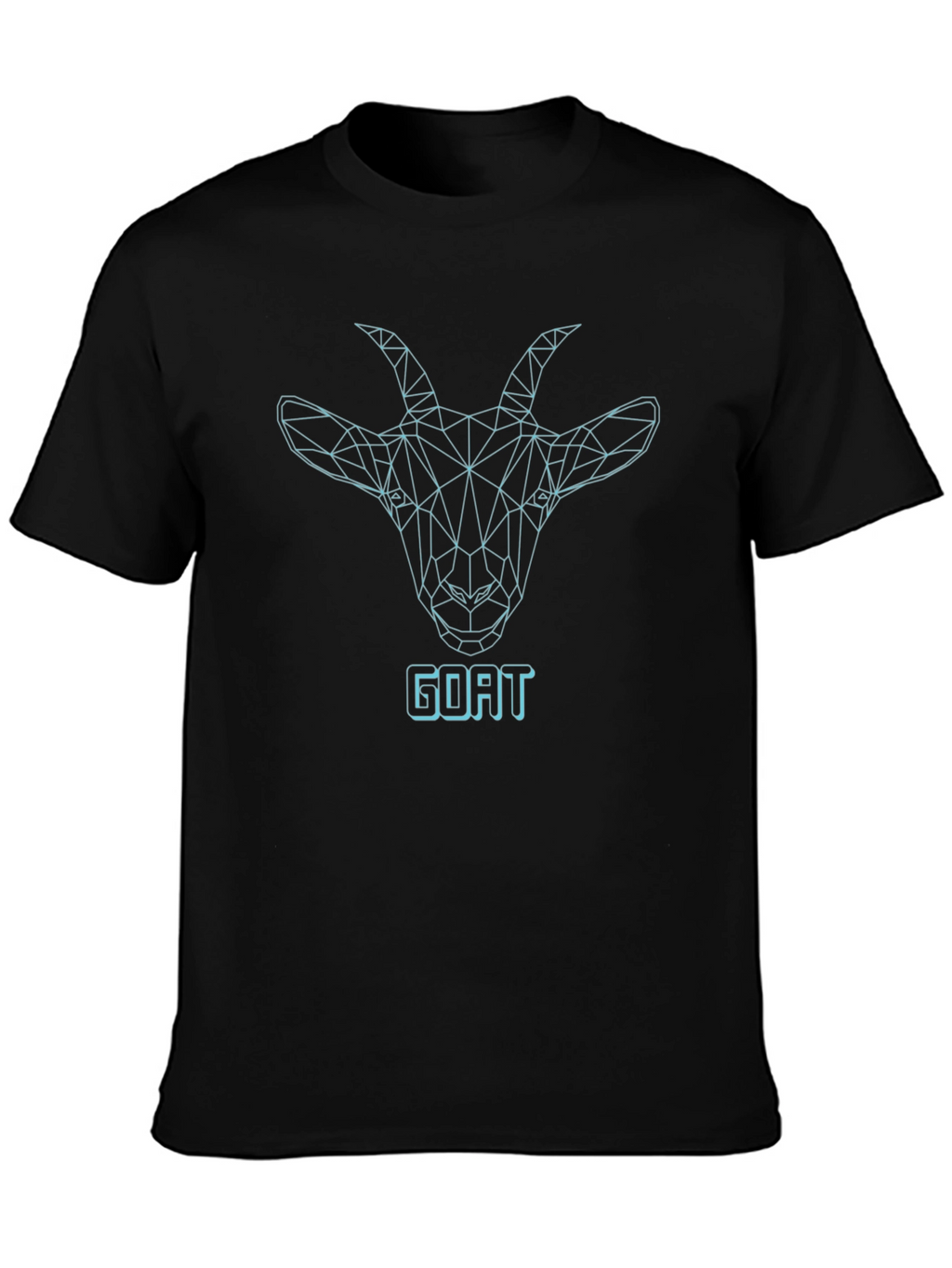 Geometric Goat Graphic Black T-Shirt