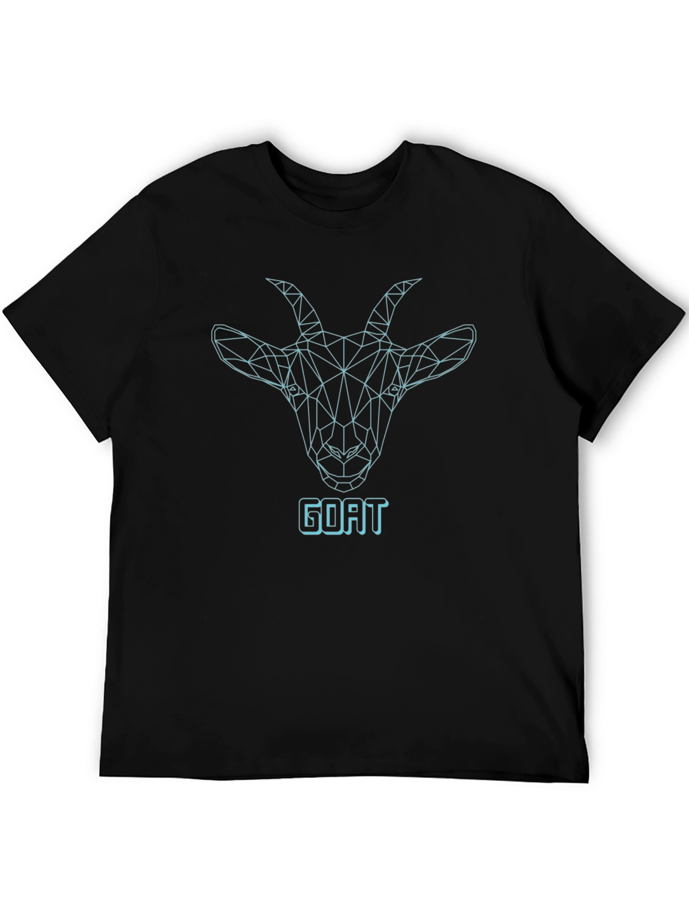 Geometric Goat Graphic Black T-Shirt