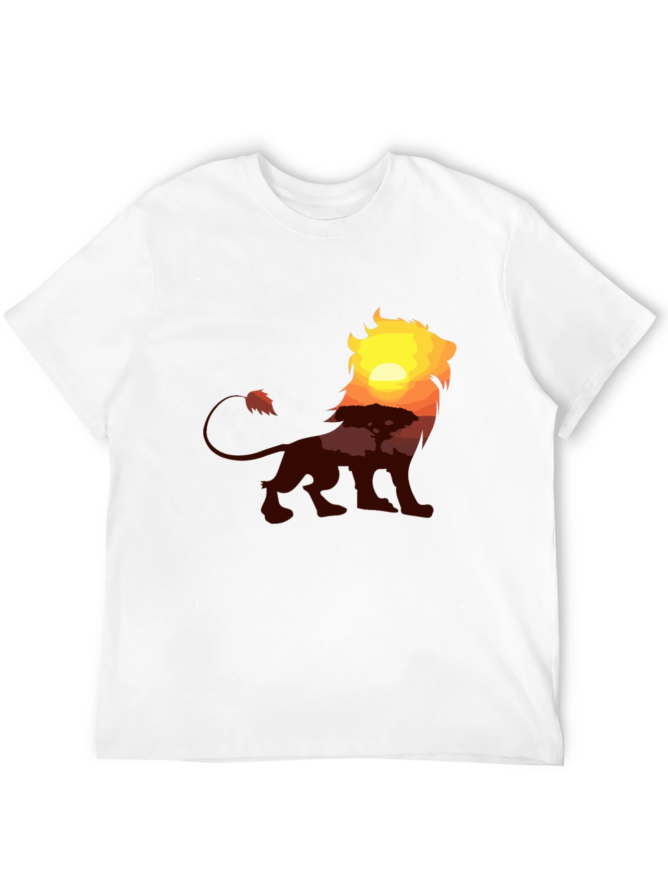 Lion Sunset Graphic Tee - Classic Black T-Shirt