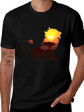 Lion Sunset Graphic Tee - Classic Black T-Shirt