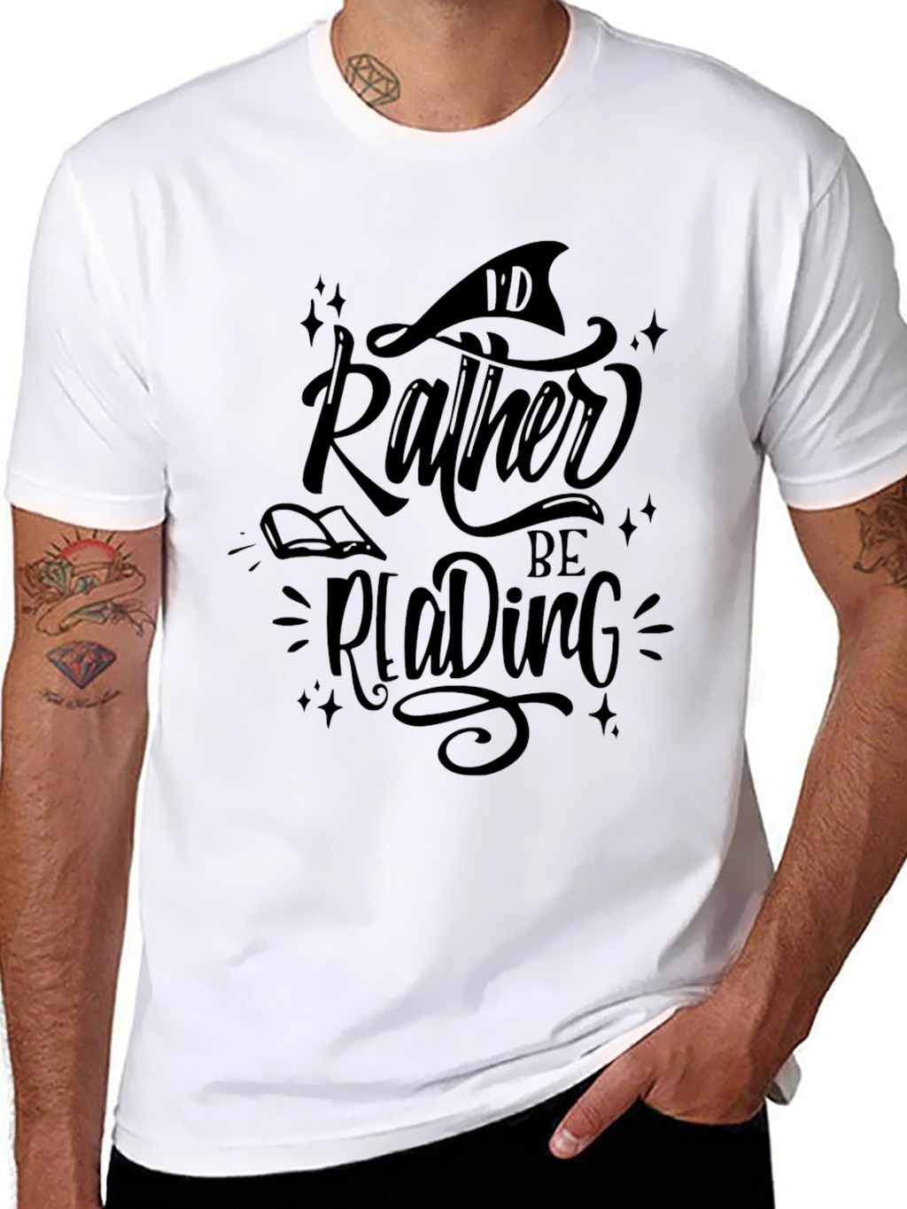 Id Rather Be Reading Graphic Tee - Black