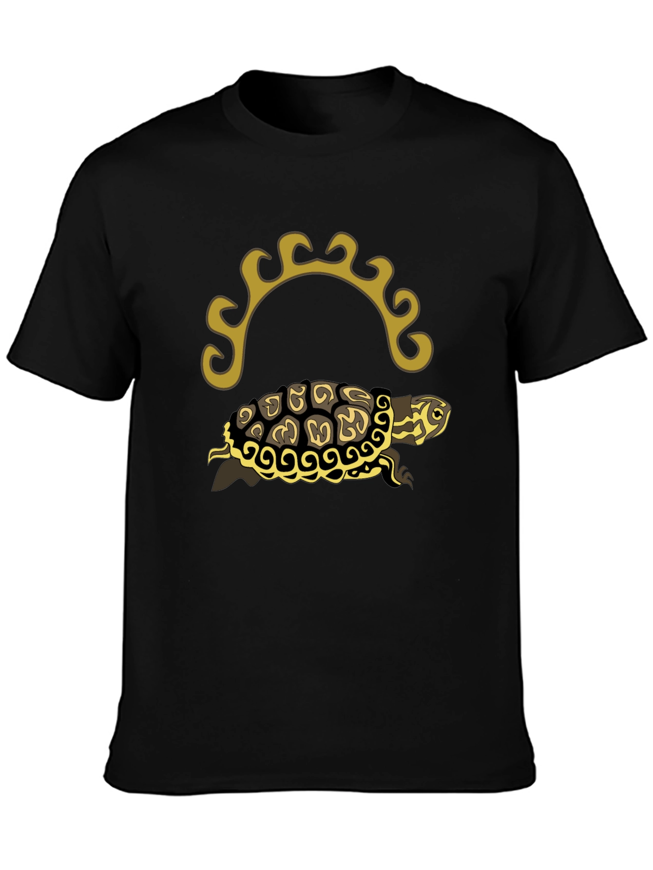Turtle Graphic Tee - Black Short Sleeve Shirt