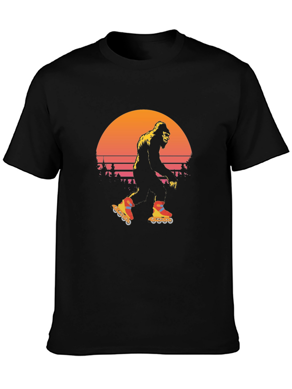 Retro Bigfoot Roller Skating T-Shirt