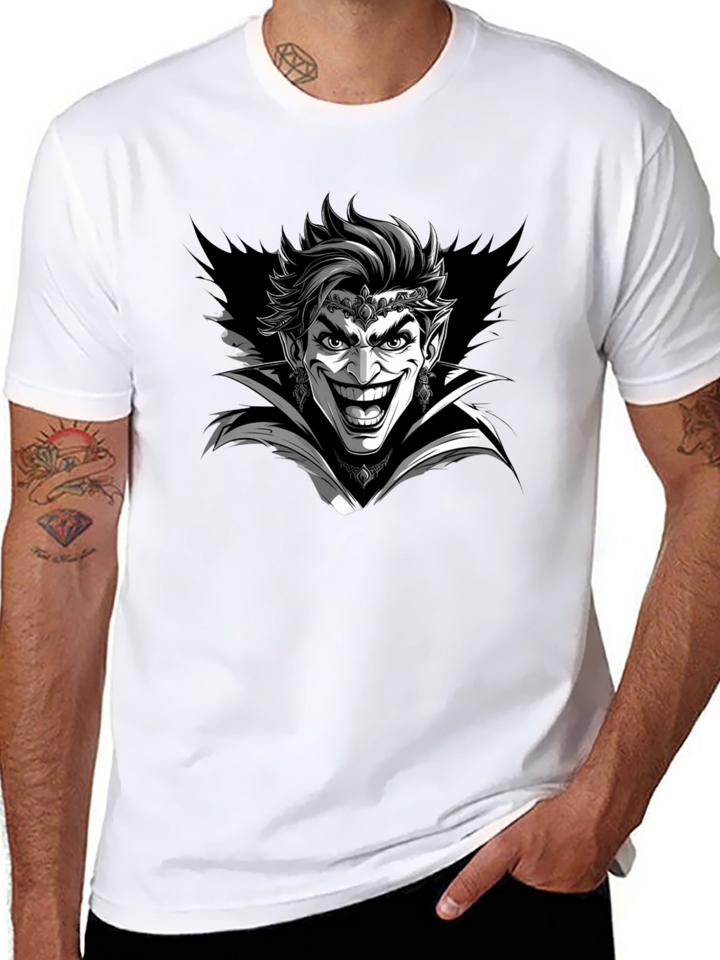 Joker Vampire Graphic Tee - Mens Black T-Shirt