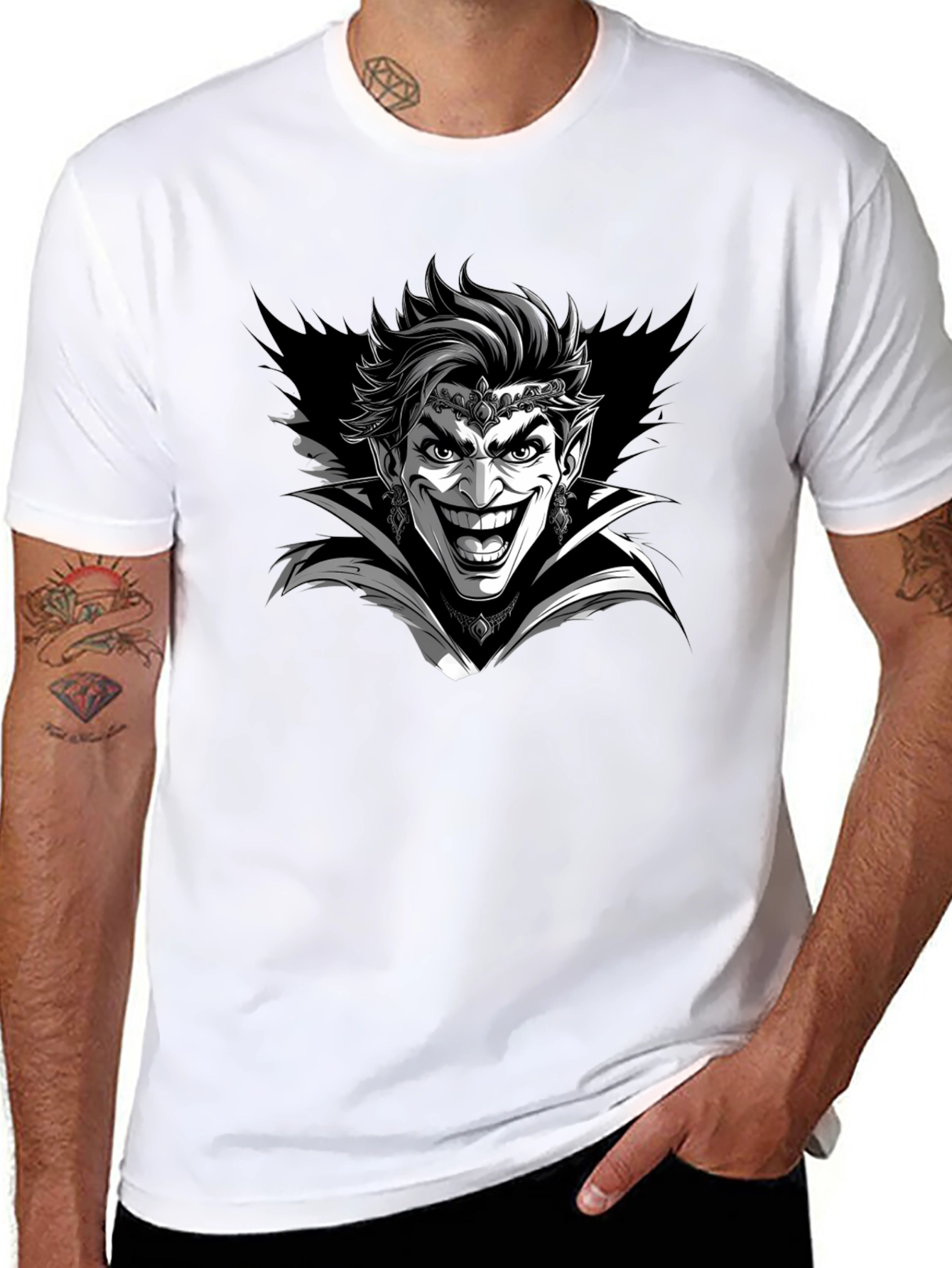 Joker Vampire Graphic Tee - Mens Black T-Shirt