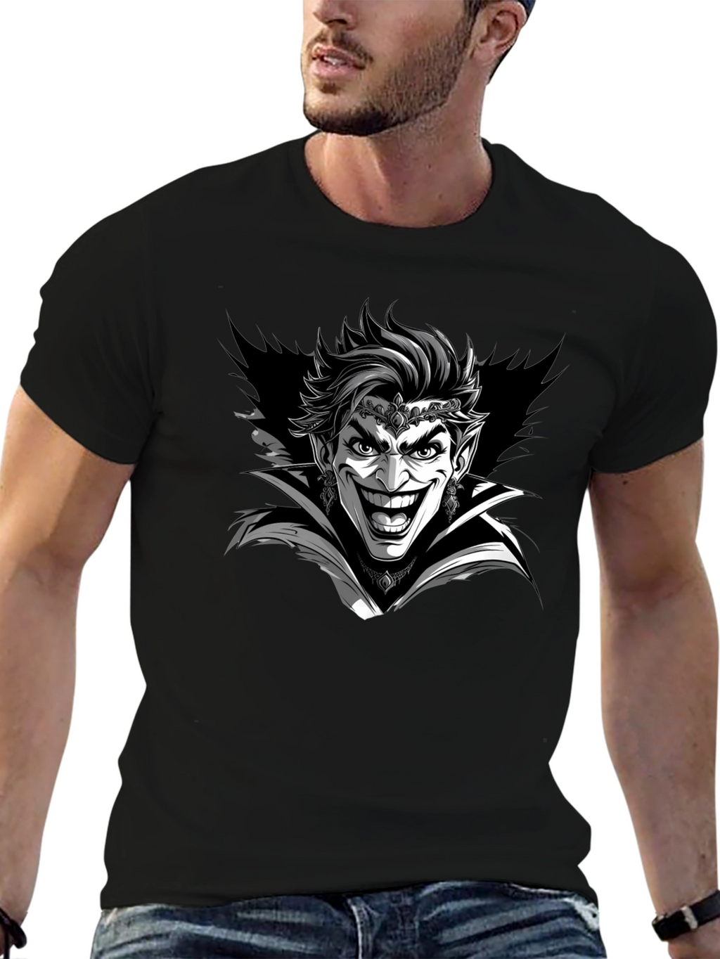 Joker Vampire Graphic Tee - Mens Black T-Shirt