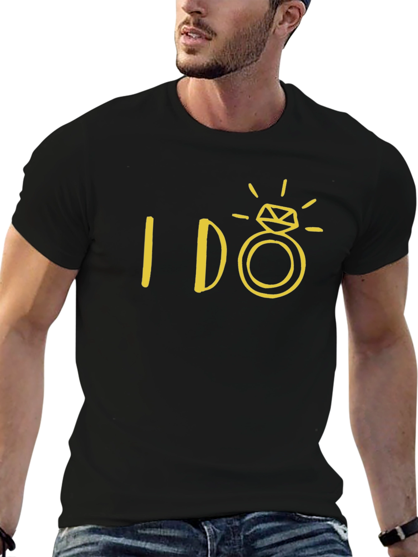 I DO Ring Graphic Tee - Mens Black T-Shirt
