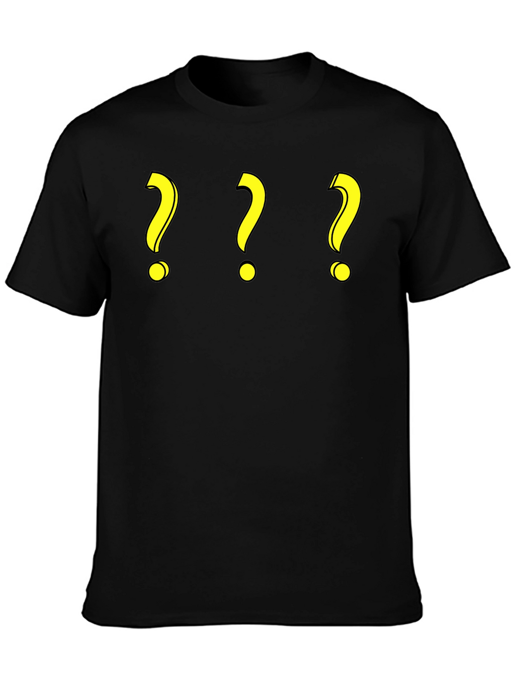Question Mark T-Shirt - Three Yellow Symbols