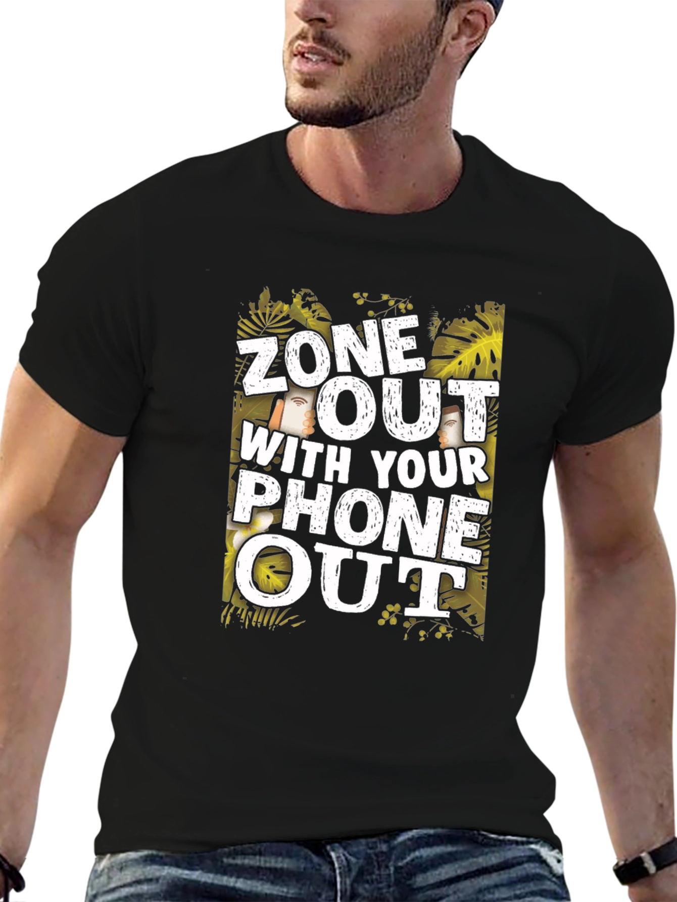 Zone Out with Your Phone Out Graphic T-Shirt