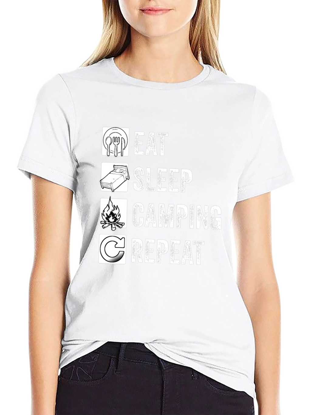 Eat Sleep Camping Repeat Graphic T-Shirt