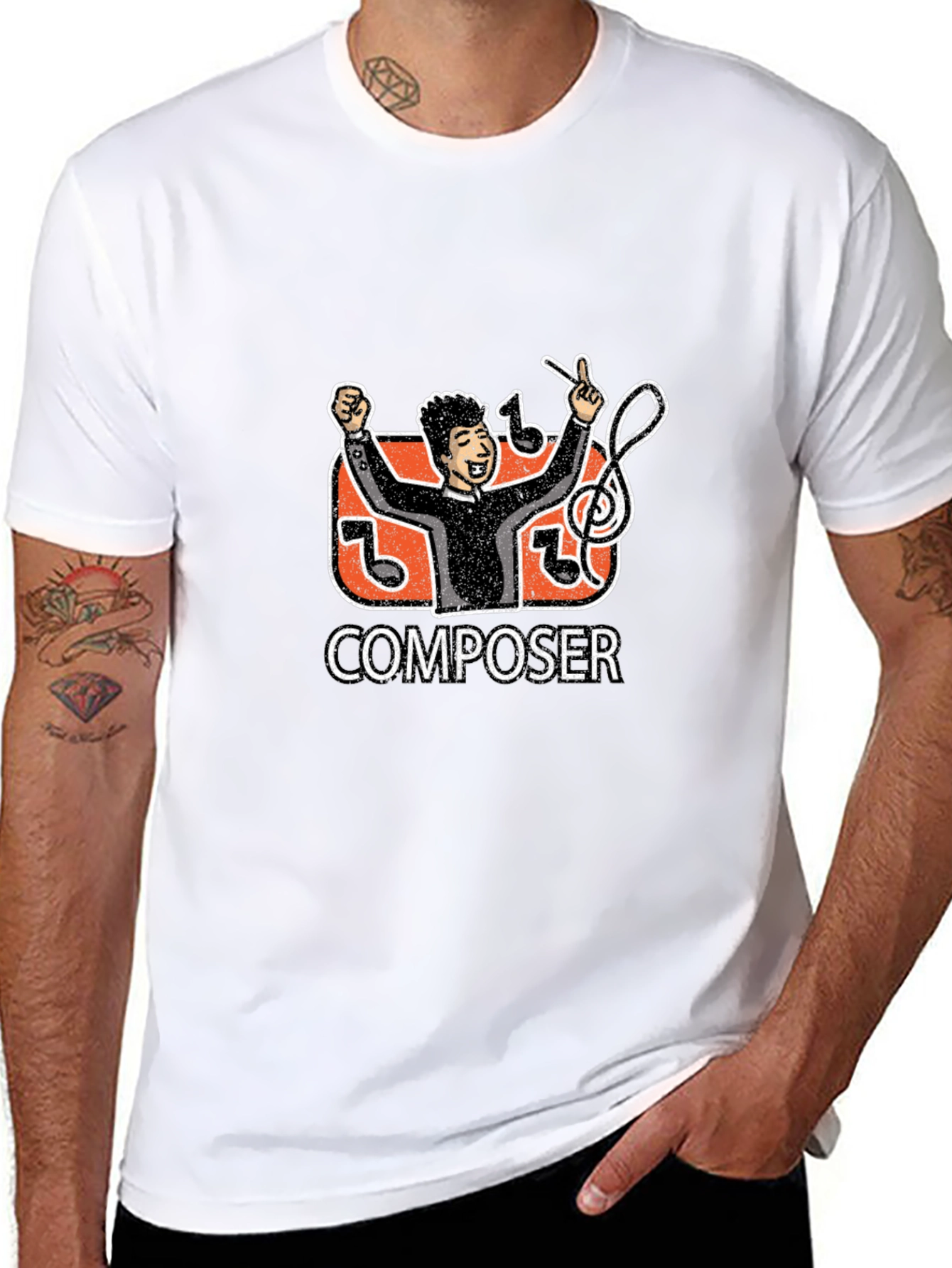 Composer Graphic Tee - Black Casual T-Shirt