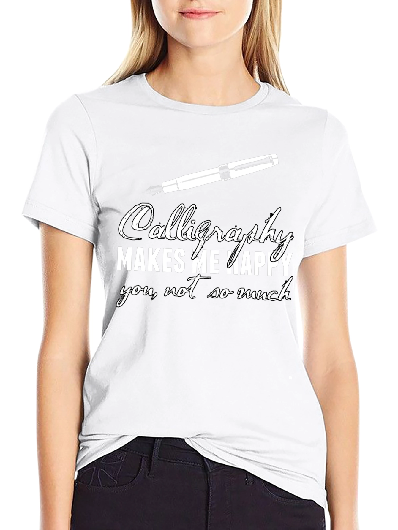 Calligraphy Lover T-Shirt - Makes Me Happy