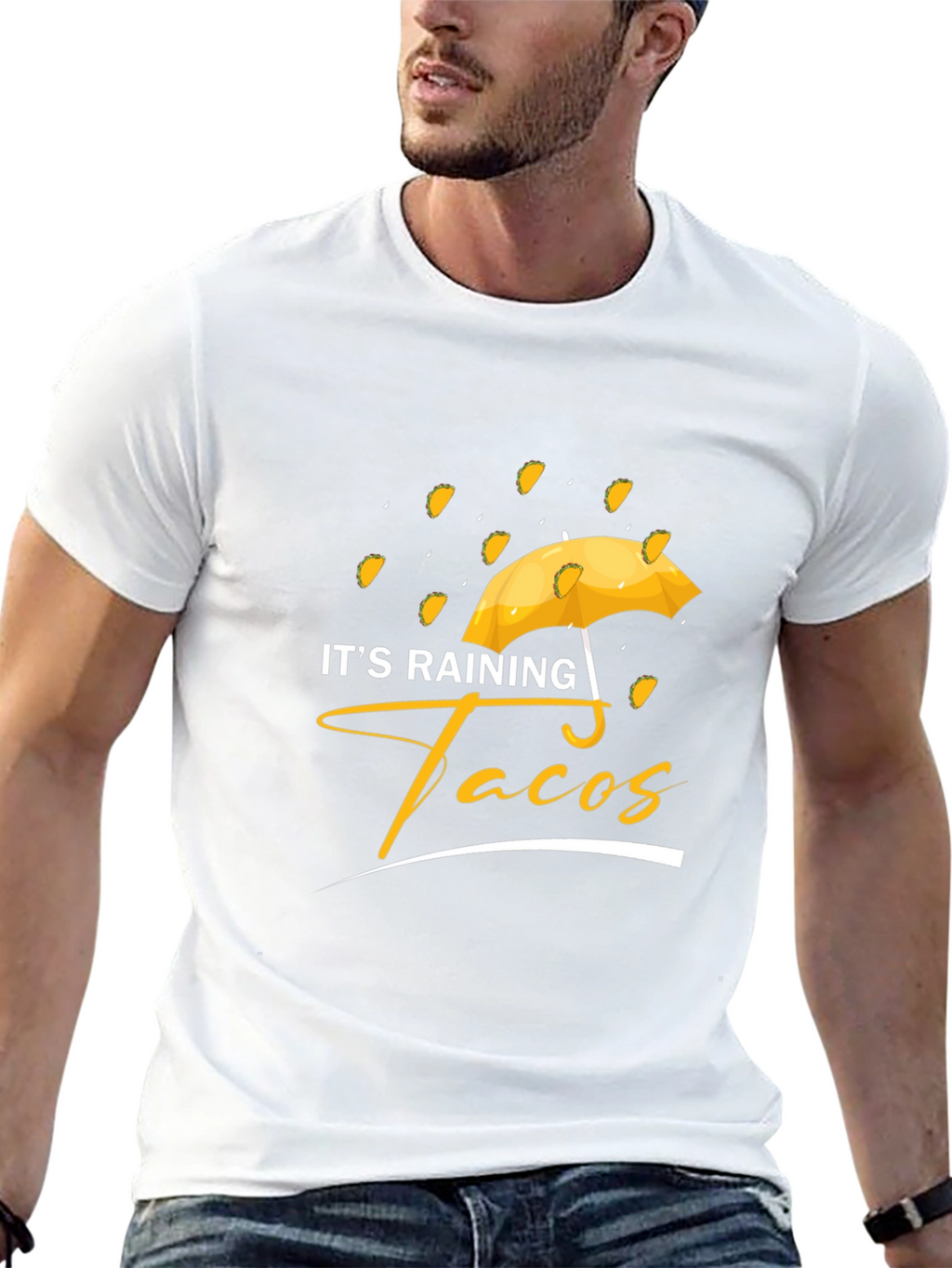Its Raining Tacos Black Graphic T-Shirt