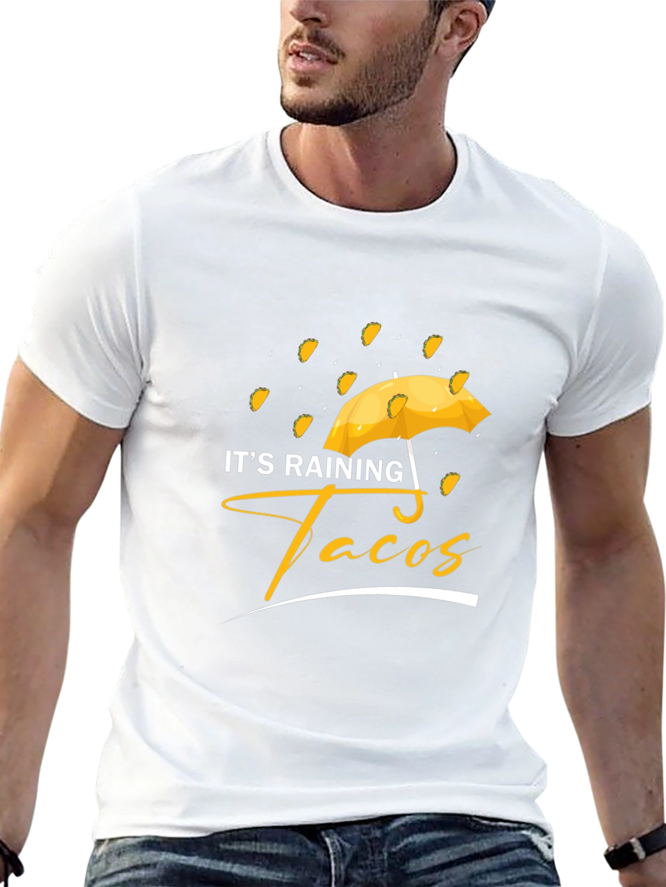 Its Raining Tacos Black Graphic T-Shirt