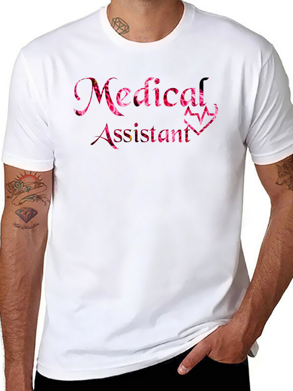 Medical Assistant Floral Heartbeat T-Shirt