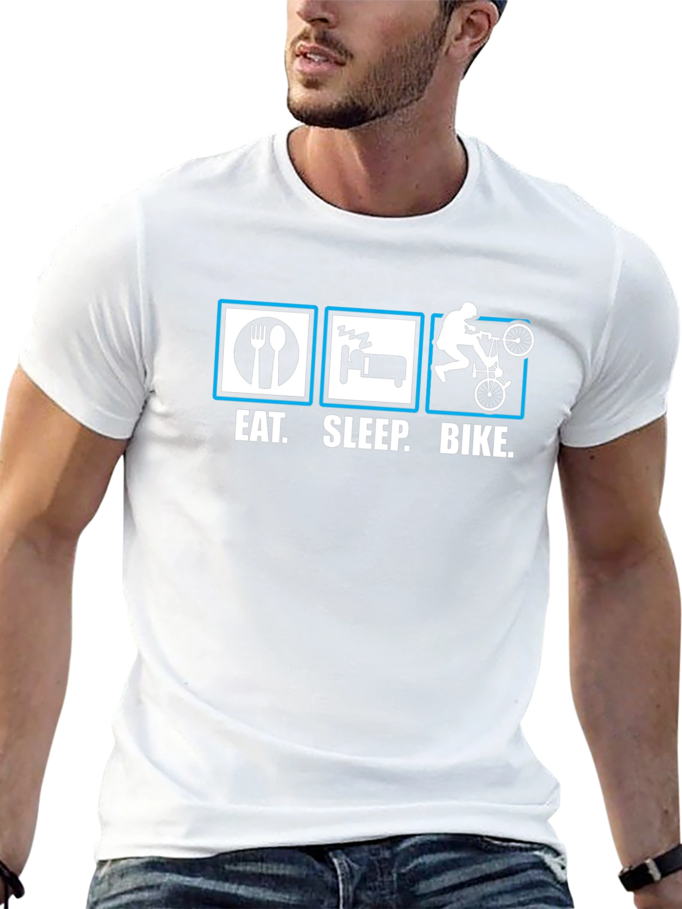 Eat Sleep Bike T-Shirt - Cycling Enthusiast Tee