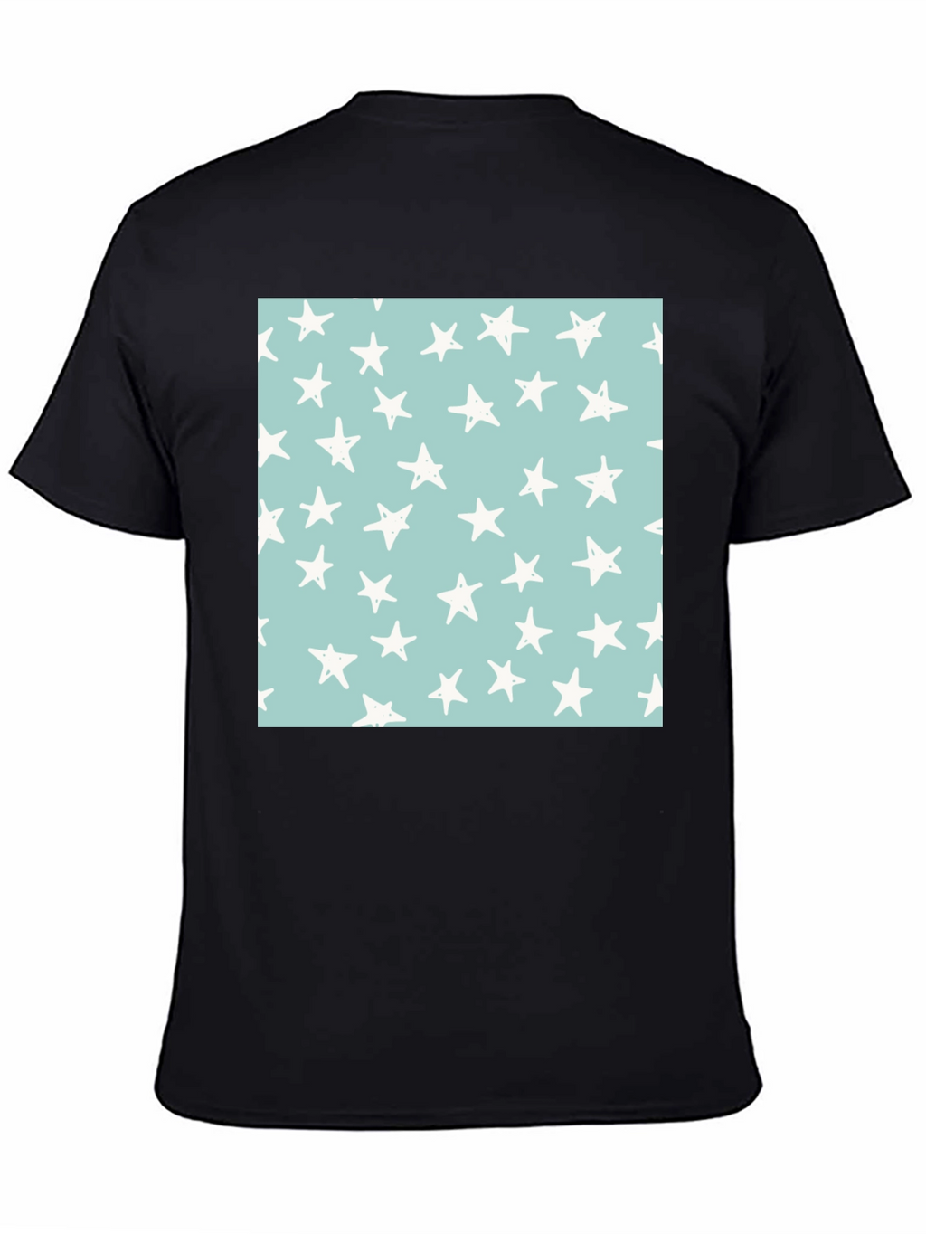 Starry Sky Tee - Black Cotton Casual T-Shirt