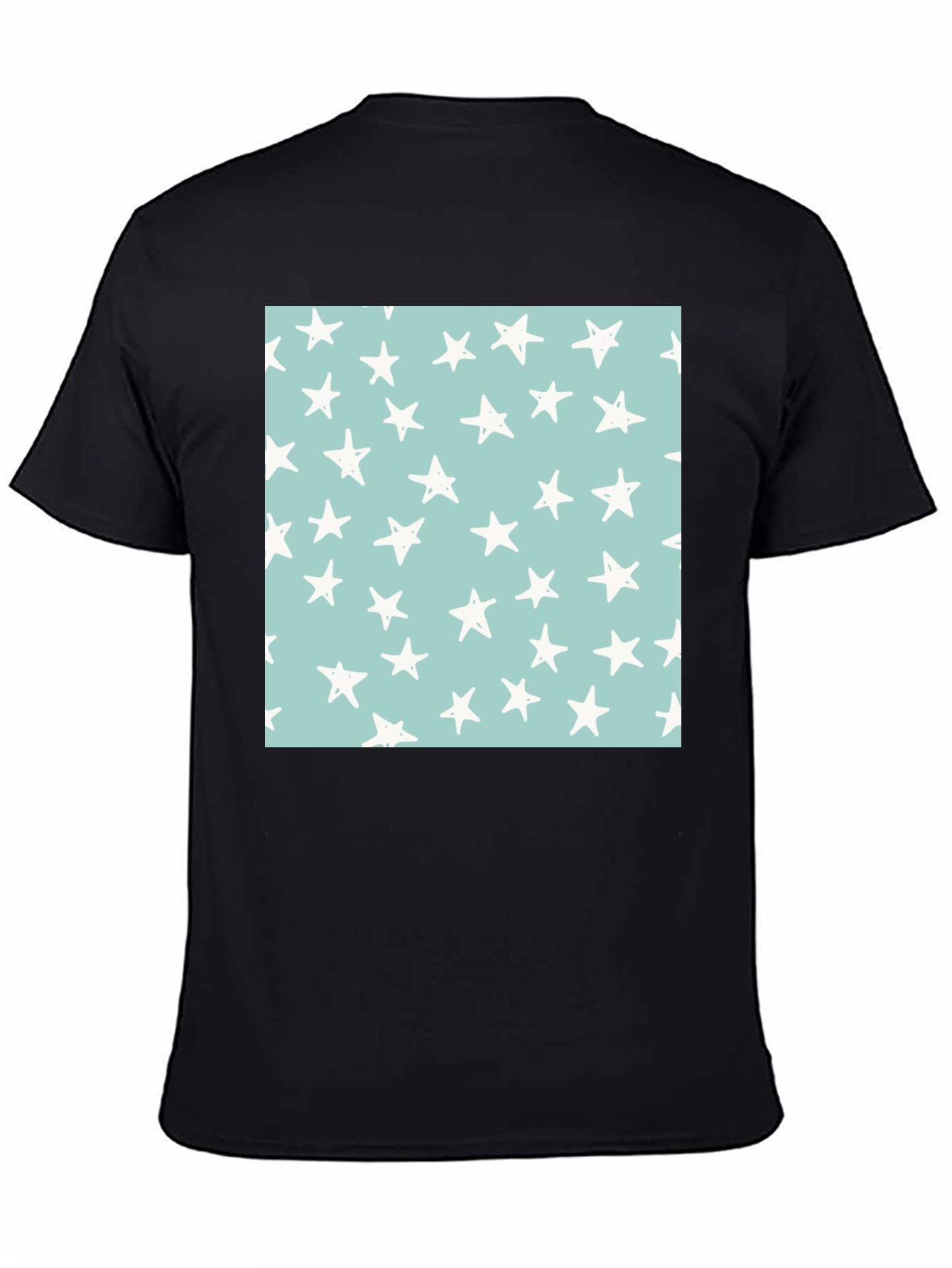 Starry Sky Tee - Black Cotton Casual T-Shirt