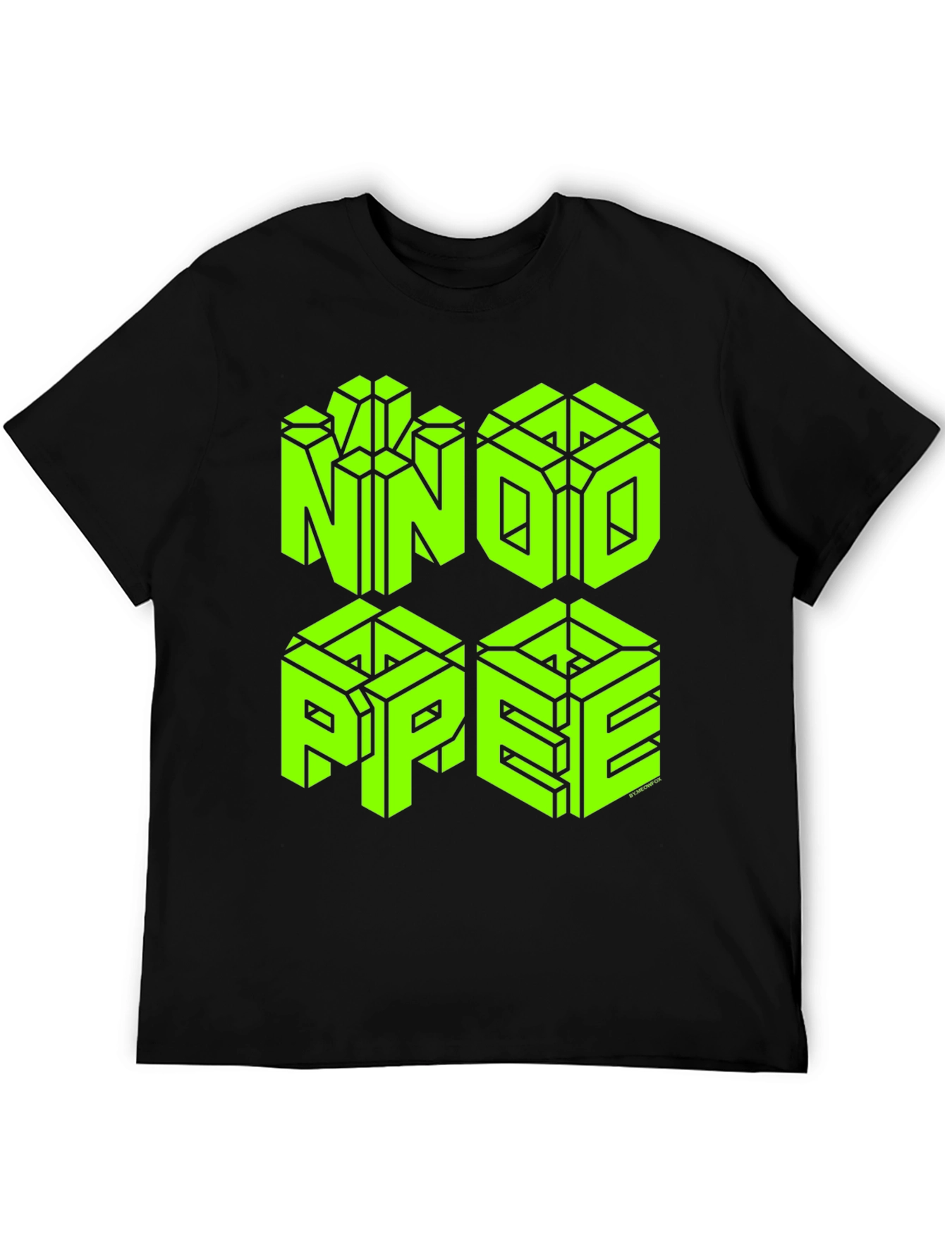Geometric NOPE T-Shirt - Neon Green Graphic Tee