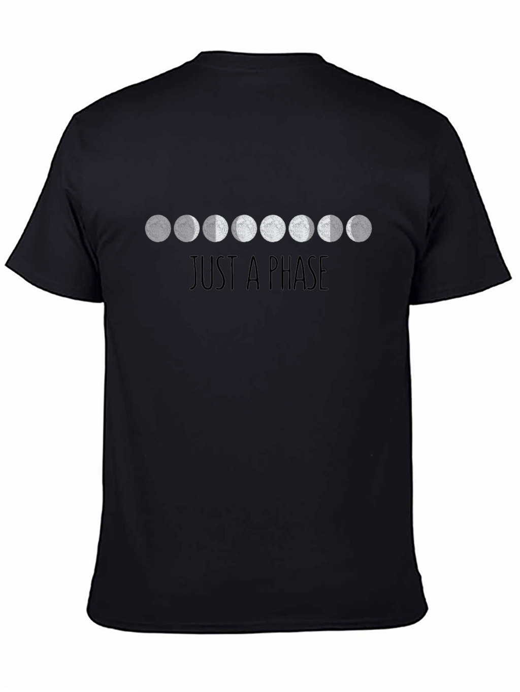 Just A Phase Moon Graphic T-Shirt - Black